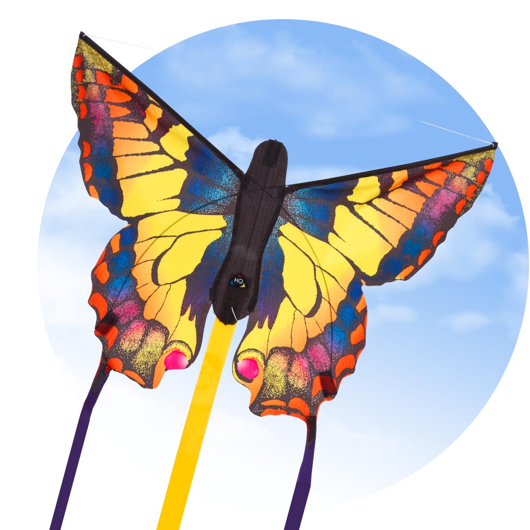 90 50cm Nylon Schmetterling Kite Outdoor faltbare Kinder Drachen mit 5JF 