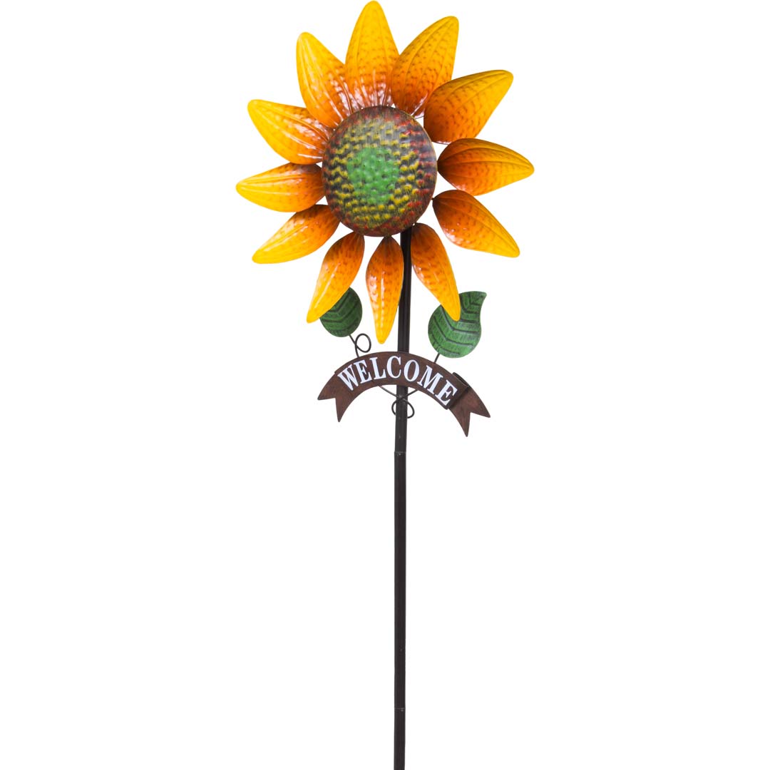 Kinetic Art: Metal Wind Spinner: Golden Sunflower