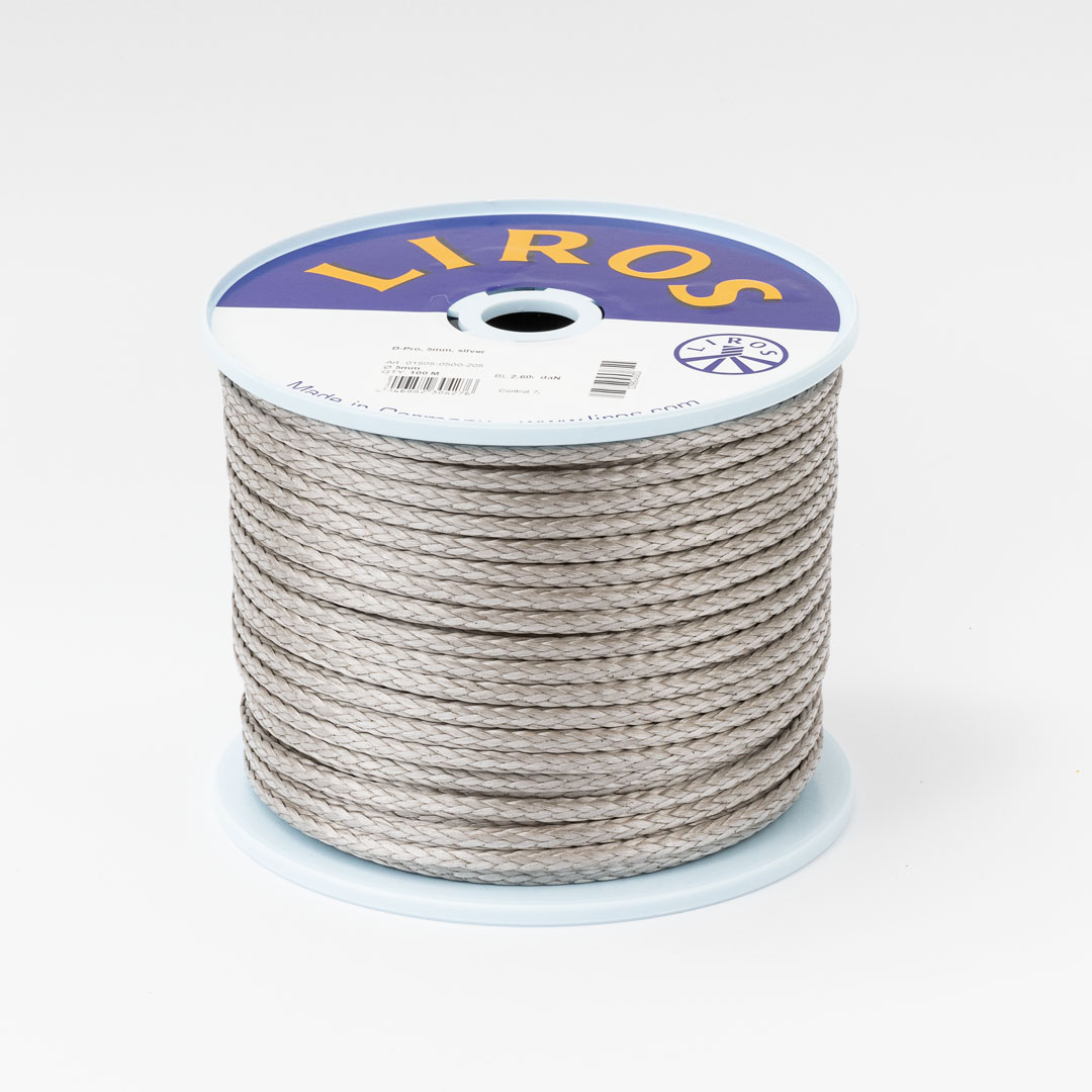 Liros Dyneema Line D-Pro 5 mm (silver), 2600 kg, Rolle = 100m