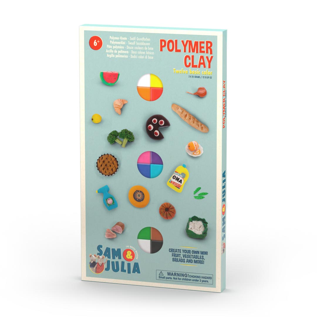 Sam & Julia: Polymer-Modelliermasse (Set mit 12 Farben)